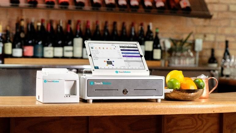 TouchBistro POS on wooden bartop